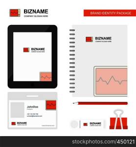 ECG Business Logo, Tab App, Diary PVC Employee Card and USB Brand Stationary Package Design Vector Template