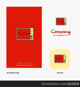 ECG Company Logo App Icon and Splash Page Design. Creative Business App Design Elements