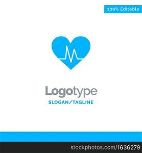 Ecg, Heart, Heartbeat, Pulse Blue Business Logo Template