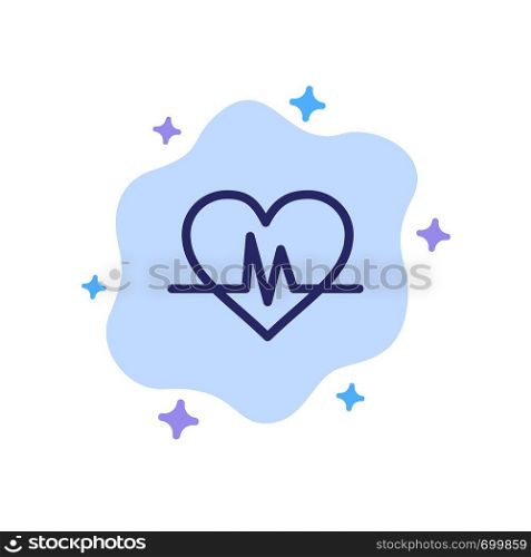 Ecg, Heart, Heartbeat, Pulse Blue Icon on Abstract Cloud Background
