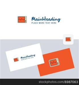 ECG vector logotype with business card template. Elegant corporate identity. - Vector