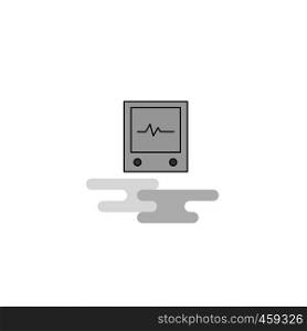 ECG Web Icon. Flat Line Filled Gray Icon Vector