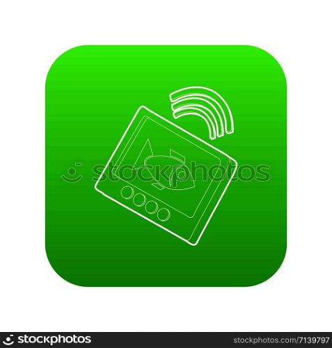 Echo sounder icon green vector isolated on white background. Echo sounder icon green vector
