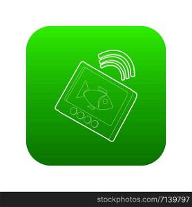 Echo sounder icon green vector isolated on white background. Echo sounder icon green vector