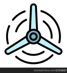 Eco air fan icon. Outline eco air fan vector icon color flat isolated. Eco air fan icon color outline vector