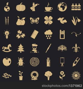 Eco art icons set. Simple style of 36 eco art vector icons for web for any design. Eco art icons set, simple style