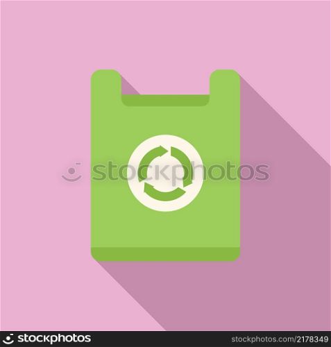 Eco bag icon flat vector. Climate disaster. Factory ecology. Eco bag icon flat vector. Climate disaster