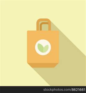 Eco bag icon flat vector. Recycle pack. Food paper. Eco bag icon flat vector. Recycle pack