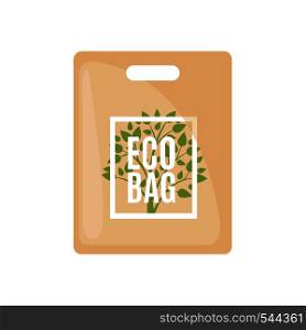 Eco Bag icon in flat style Isolated on white background. Care Environment concept. Vector illustration. Eco Bag icon in flat style Isolated on white.