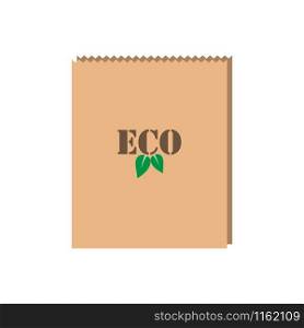 Eco bag icon. Paper bag isolated on white background