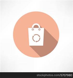 Eco bag with cycle icon Flat modern style vector illustration