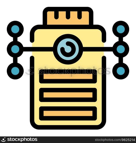 Eco battery icon outline vector. Energy plant. Factory panel color flat. Eco battery icon vector flat