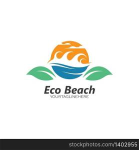 eco beach logo vector illustration design
