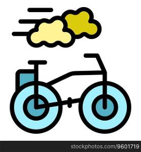Eco bike icon outline vector. Tech care. Energy technology color flat. Eco bike icon vector flat