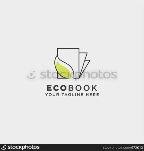 eco book, nature learn line logo template vector illustration icon element isolated - vector file. eco book, nature learn line logo template vector illustration icon element isolated