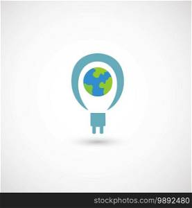 Eco bulb light icon illustration.eco concept