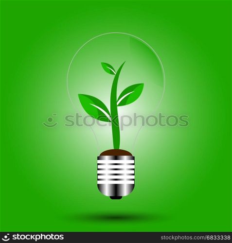 eco bulb with plant green vector. Light Bulb with sprout inside,green eco energy concept,Eco icon green leaf vector illustration isolated,leaves