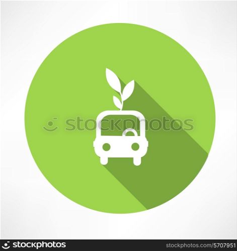 eco car icon Flat modern style vector illustration