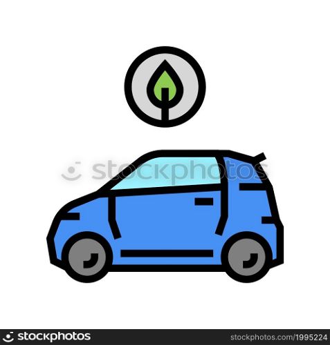 eco car transport color icon vector. eco car transport sign. isolated symbol illustration. eco car transport color icon vector illustration