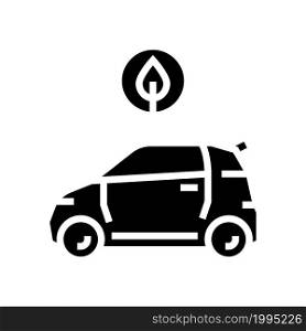 eco car transport glyph icon vector. eco car transport sign. isolated contour symbol black illustration. eco car transport glyph icon vector illustration