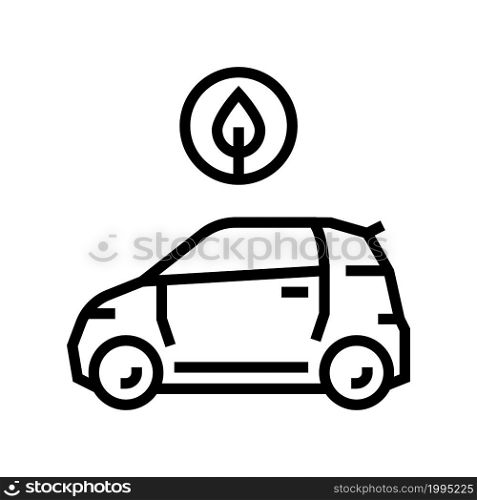 eco car transport line icon vector. eco car transport sign. isolated contour symbol black illustration. eco car transport line icon vector illustration