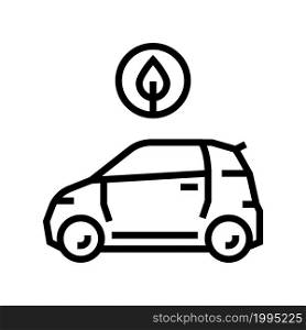 eco car transport line icon vector. eco car transport sign. isolated contour symbol black illustration. eco car transport line icon vector illustration
