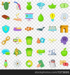 Eco care icons set. Cartoon style of 36 eco care vector icons for web for any design. Eco care icons set, cartoon style