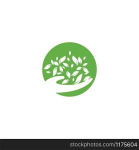 Eco care logo nature element vector