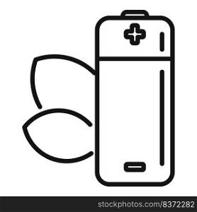 Eco charge battery icon outline vector. Nature power. Electric source. Eco charge battery icon outline vector. Nature power