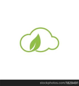 Eco cloud illustration logo design