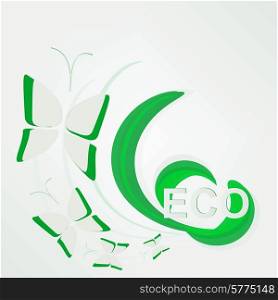 Eco concept - green butterfly