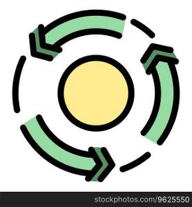 Eco cycle icon outline vector. Station energy. Alternative energy color flat. Eco cycle icon vector flat