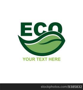 Eco doodle organic leaves emblems, stickers, frames and logo