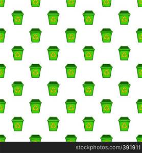 Eco dustbin pattern. Cartoon illustration of eco dustbin vector pattern for web. Eco dustbin pattern, cartoon style