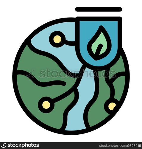 Eco earth icon outline vector. Ecology energy. Bio fuel color flat. Eco earth icon vector flat