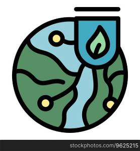 Eco earth icon outline vector. Ecology energy. Bio fuel color flat. Eco earth icon vector flat