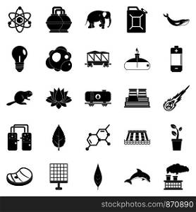 Eco earth icons set. Simple set of 25 eco earth vector icons for web isolated on white background. Eco earth icons set, simple style