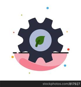 Eco, Ecology, Energy, Environment Abstract Flat Color Icon Template