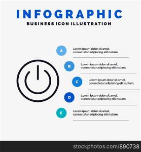 Eco, Ecology, Energy, Environment, Power Line icon with 5 steps presentation infographics Background