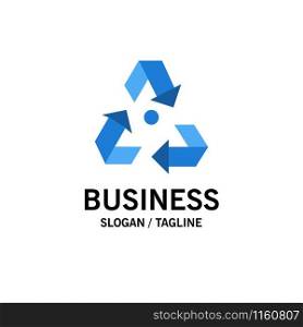 Eco, Ecology, Environment, Garbage, Green Business Logo Template. Flat Color