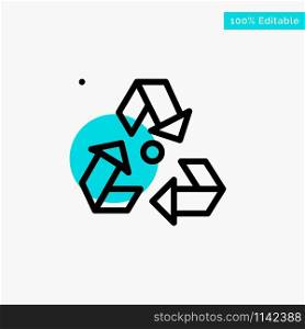 Eco, Ecology, Environment, Garbage, Green turquoise highlight circle point Vector icon