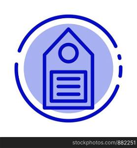 Eco, Ecology, Environment, Tag, Label Blue Dotted Line Line Icon