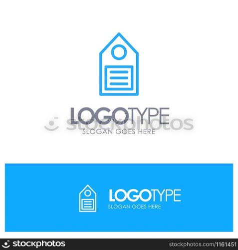 Eco, Ecology, Environment, Tag, Label Blue Outline Logo Place for Tagline