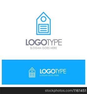 Eco, Ecology, Environment, Tag, Label Blue Outline Logo Place for Tagline