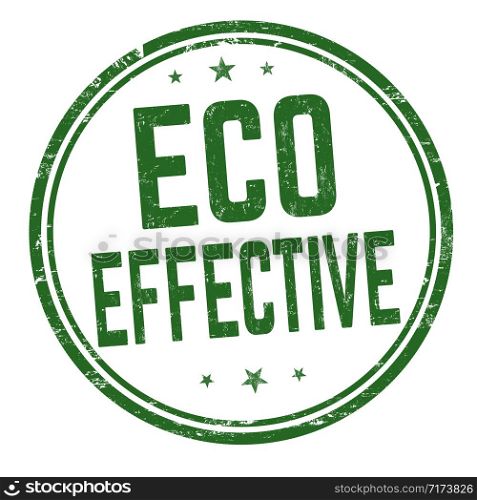 Eco effective sign or stamp on white background, vector illustration