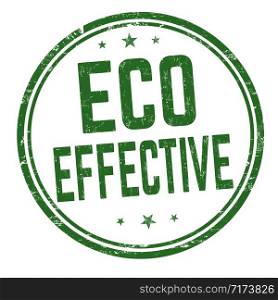 Eco effective sign or stamp on white background, vector illustration