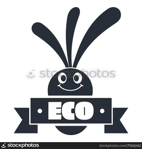 Eco eggplant logo. Simple illustration of eco eggplant vector logo for web. Eco eggplant logo, simple gray style