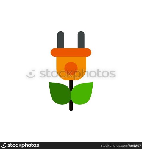 Eco, Electricity, Nature Flat Color Icon. Vector icon banner Template