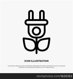 Eco, Electricity, Nature Line Icon Vector