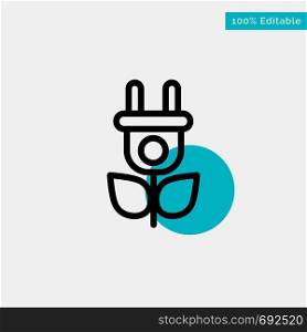 Eco, Electricity, Nature turquoise highlight circle point Vector icon